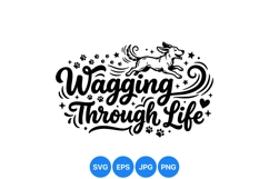 Playful Wagging Dog Clipart Design SVG Product Image 1
