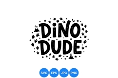 Playful Dino Dude Cartoon Clipart Design For Kids Product Image 1