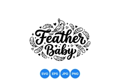 Cute Feather Baby Bird Vector Illustration PNG Product Image 1