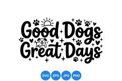 Funny Good Dogs Positive Quote Clipart Design Product Image 1