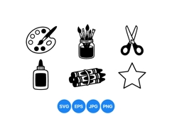 Hand Drawn Craft Supplies Clipart Design Icons Product Image 1