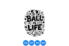 Hand Drawn Dog Playful Ball SVG Design Product Image 1