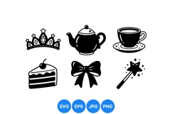 Elegant Tea Party Icons For Invitations And Crafts Product Image 1