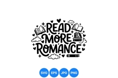 Romantic Reading Quote Clipart Illustration Design Product Image 1