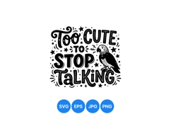 Funny Too Cute Talking Parrot SVG Design Product Image 1