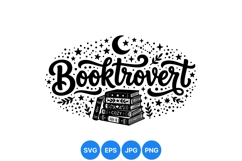 Hand Lettered Booklover Design With Cozy Book Stack Product Image 1