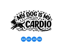 Funny Dog Cardio Running SVG Clipart Design Product Image 1