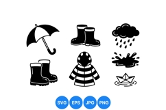 Vector Rainy Day Clipart For Kids Outdoors Design Product Image 1