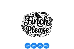 Whimsical Finch Bird Clipart With Feathers Design Product Image 1