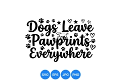 Cute Dogs Pawprints Quote Clipart Design Product Image 1