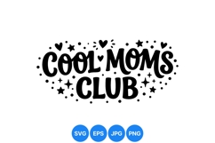 Hand Drawn Cool Moms Club Lettering Design Product Image 1