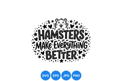 Hand Drawn Hamster Typography Clipart Design Product Image 1