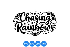 Chasing Rainbows SVG File For Cricut Projects Product Image 1