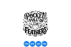 Hand Drawn Pocket Feathers Vector Design Product Image 1