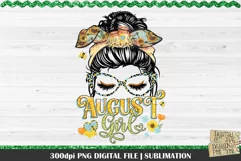 August Girl PNG Design. 300dpi PNG Digital File for sublimation, iron-on transfer, DTG printing or other print projects.