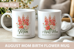 Mom August birth flower mug wrap, Mothers day sublimation Product Image 1