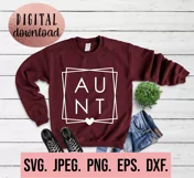 Aunt Square Box SVG - Cool Aunt - Gift For Aunt Shirt SVG Product Image 2