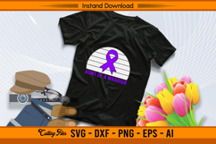Aunt Of A Warrior Purple Ribbon Awareness SVG Product Image 2