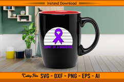 Aunt Of A Warrior Purple Ribbon Awareness SVG Product Image 3