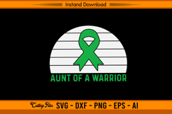 Aunt Of A Warrior Liver Cancer Awareness Ribbon SVG Product Image 1