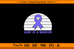 Aunt of a Warrior Stomach Cancer SVG Design Product Image 1