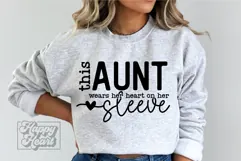 This Aunt Wears Her Heart On Her Sleeve SVG - Aunt Gift PNG Product Image 2