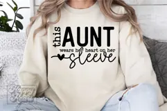 This Aunt Wears Her Heart On Her Sleeve SVG - Aunt Gift PNG Product Image 3