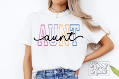 Aunt Varsity Script Pastel SVG PNG - Mothers Day Trendy Product Image 2