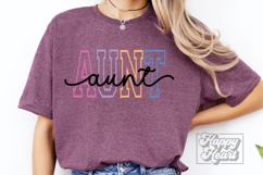 Aunt Varsity Script Pastel SVG PNG - Mothers Day Trendy Product Image 3