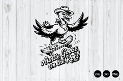 Auntie Goose on the Roll SVG, Funny Goose SVG Product Image 1