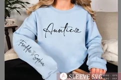 Auntie Sleeve SVG, Auntie clothing Sleeve SVG Product Image 1
