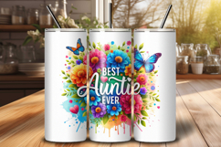 Best Auntie Ever Tumbler Wrap PNG, 20oz Sublimation Design Product Image 1