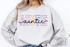 Auntie Varsity Script Pastel SVG PNG - Mothers Day Trendy Product Image 2