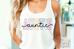 Auntie Varsity Script Pastel SVG PNG - Mothers Day Trendy Product Image 4