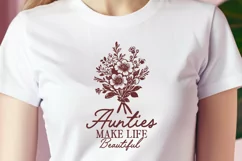 Aunties Make Life Beautiful SVG PNG | Floral Aunt Design Product Image 2