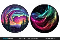 Watercolor Aurora Borealis Sublimation Clipart Product Image 1