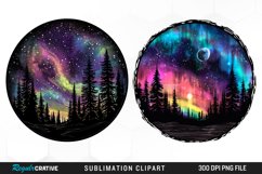 Watercolor Aurora Borealis Sublimation Clipart Product Image 1