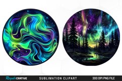 Watercolor Aurora Borealis Sublimation Clipart Product Image 1