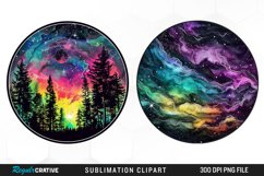 Watercolor Aurora Borealis Sublimation Clipart Product Image 1