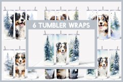 6 Winter Aussie Dog Tumbler Sublimation |Winter Tumbler Product Image 1