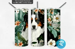 dog mom gift, Australian Shepard, 20 oz Tumbler, Tumbler with Straw, Travel Mug, Coffee Tumbler, Floral Tumbler, personalized gift, custom tumbler, Aussie Tumbler, Mini Aussie Gift, Aussie Dog Mom Gift, laptop decal, dog, Blue Merle Aussie, Red Merle Auss