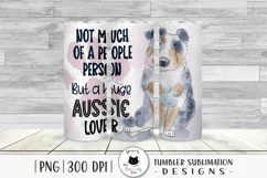 dog tumbler png for sublimation with australian shepherd illustration