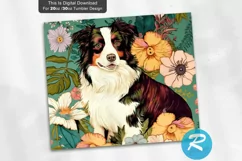 floral design, tumbler sticker, flowers, floral, Tumbler, Jaxey designs, dog Tumbler, Aussie silhouette, dog mom, small Tumbler, holographic sticker, Aussie mama, tumbler sublimation, sublimation designs, designs downloads, for tumblers, skinny tumbler, c