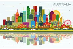 Australia City Skyline with Color Buildings. Product Image 1