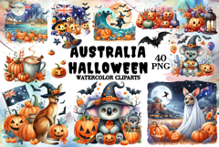 Australia Halloween Watercolor Png Product Image 1