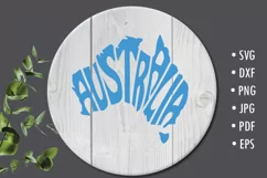 Australia SVG cut file lettering in map shape Product Image 1