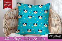 Australian Shepherd Dog Pillow Sublimation Cute Chibi Puppy Product Image 1