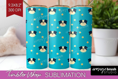 Australian Shepherd Dog Tumbler Wrap Cute Chibi Puppy PNG Product Image 1