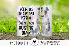 dog tumbler design for sublimation with australian shepherd illustration