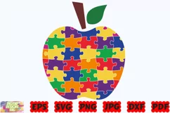 Autism Apple SVG | Autism SVG | Apple SVG | Autism Cut File Product Image 3